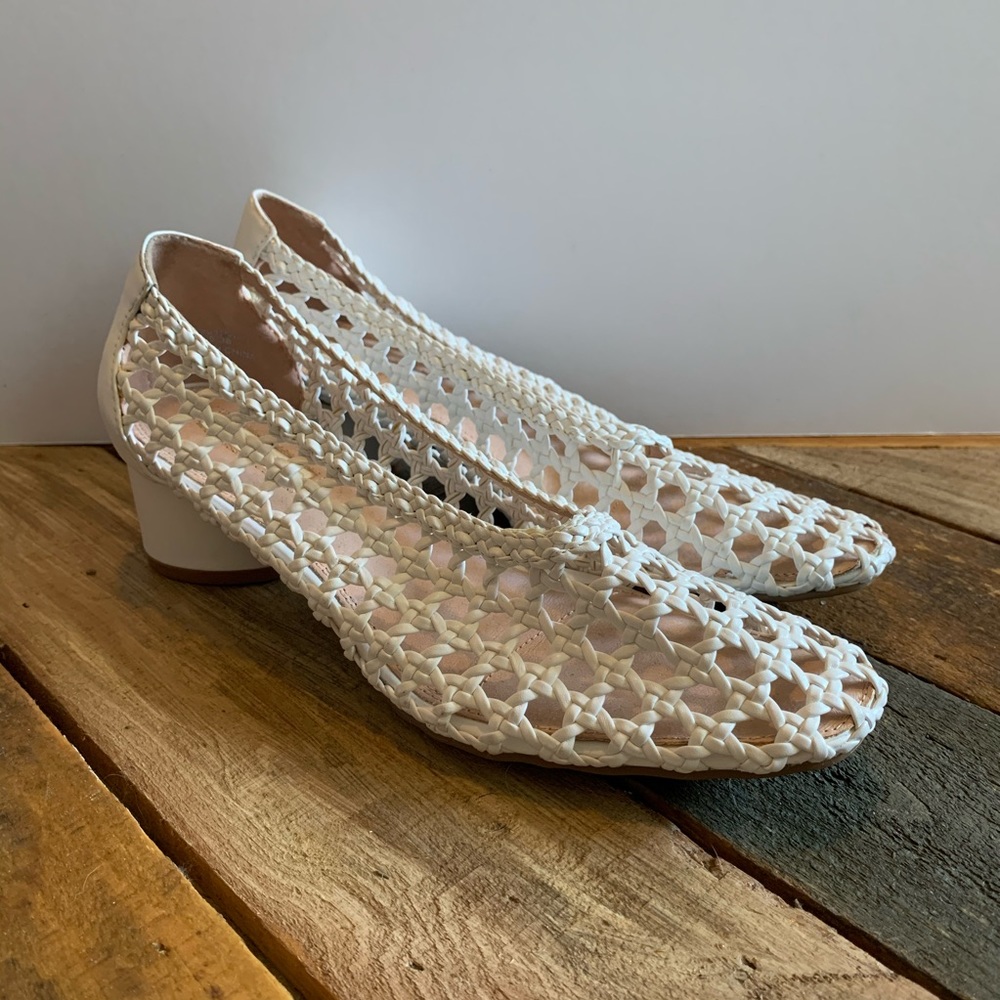 Elegant White Woven Women's Shoes
